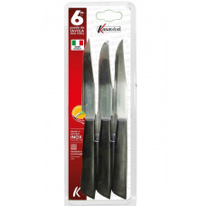 COLTELLI SET6 BISTECCA NERO CM.11 (12pz)